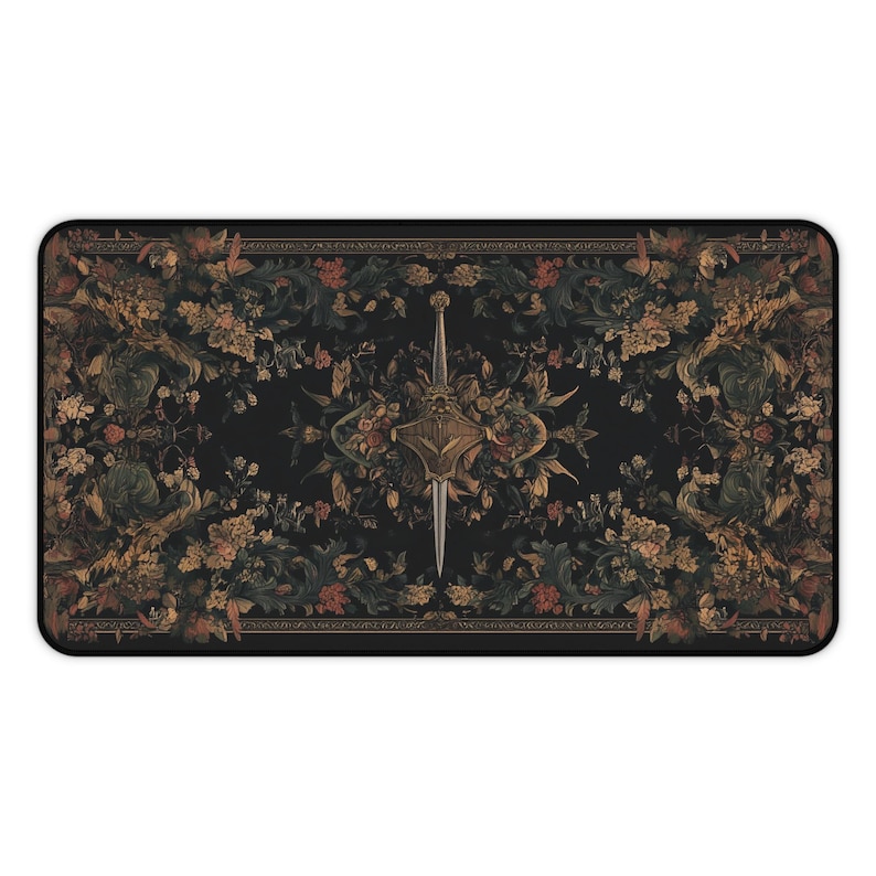 Hidden Dagger Tapestry Desk Mat, Assassin's Blade Desk Pad, Medieval Castle Decor Desk Topper, Cottagecore, Dark Academia Mousepad, Rogue image 7