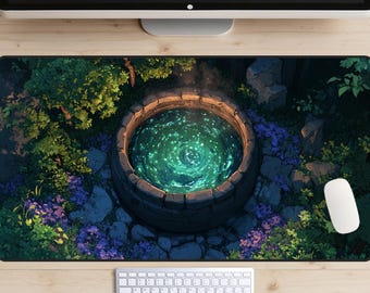 Woodland Witch's Cauldron Desk Mat, Magical Woods Desk Pad, Witch's Brew Desk Topper, Potion Crafting Mousepad, Magic Fantasy, Sorceress