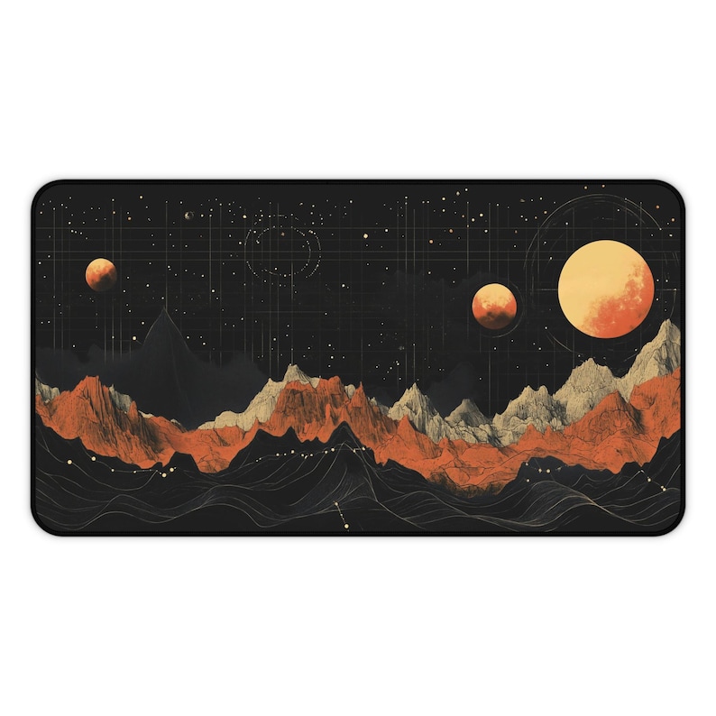 Die Geometrie der Planeten Schreibtischmatte, Planeten Karte, Weltraum Schreibtischunterlage, Mars Mauspad, Interstellar, Universum, Orbit Bild 7