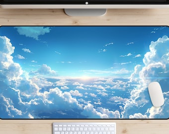 Skyview Desk Mat, Cloudscape Desk Mat, Big Clouds Desk Mat, Sky Laptop Mat, Blue Mousepad, Puffy Cloud Deskmat, Windy Day Play Mat, Gaming