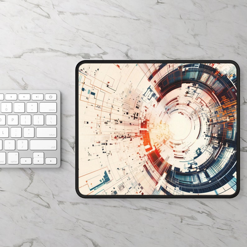 Tech Minimalism Desk Mat, Sci Fi Desk Pad, Cyberpunk Mousepad, Circuit ...