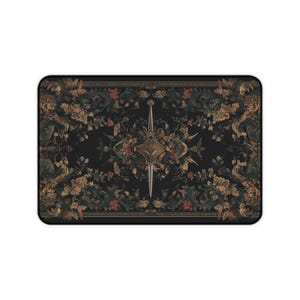 Hidden Dagger Tapestry Desk Mat, Assassin's Blade Desk Pad, Medieval Castle Decor Desk Topper, Cottagecore, Dark Academia Mousepad, Rogue image 8