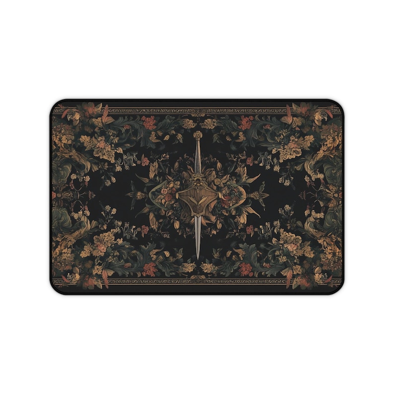 Hidden Dagger Tapestry Desk Mat, Assassin's Blade Desk Pad, Medieval Castle Decor Desk Topper, Cottagecore, Dark Academia Mousepad, Rogue image 8