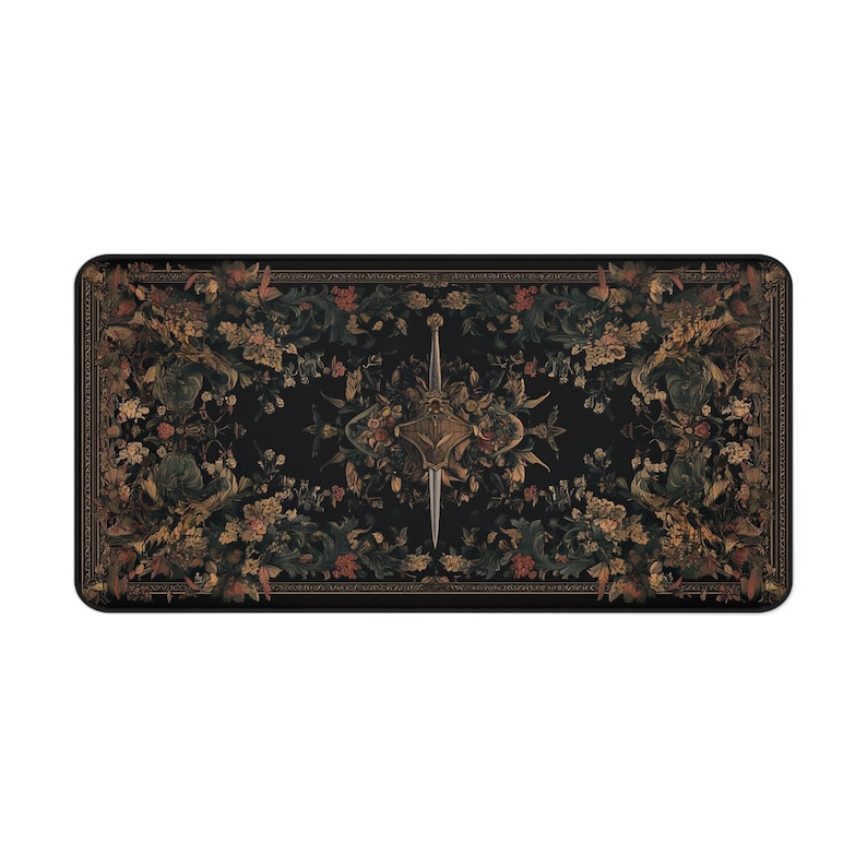 Hidden Dagger Tapestry Desk Mat, Assassin's Blade Desk Pad, Medieval Castle Decor Desk Topper, Cottagecore, Dark Academia Mousepad, Rogue image 6