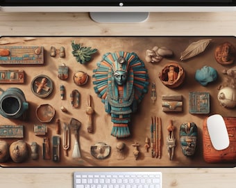Archeology Dig Desk Mat, Ancient Cultures Desk Pad, Tomb Mousepad, Mayan, Incan Ruins Play Mat, History Laptop Mat, MTG Play Mat, Gaming