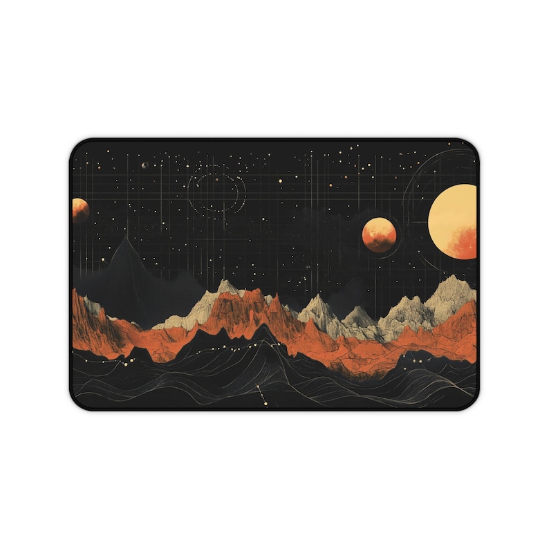 Die Geometrie der Planeten Schreibtischmatte, Planeten Karte, Weltraum Schreibtischunterlage, Mars Mauspad, Interstellar, Universum, Orbit Bild 8