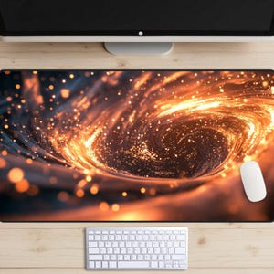 Alfombrilla de escritorio Nexo Temporal, Alfombrilla de escritorio Tormenta Cósmica, Cubierta de escritorio Energía Remolino, Alfombrilla de ratón de ciencia ficción, Alfombrilla para portátil Galaxia, Espacio exterior, Configuración para juegos