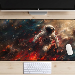 Astronaut Desk Mat, Cosmic Mousepad, Outer Space Play Mat, Sci fi Desk Pad, Science Fiction Decor, Celestial Laptop Mat, MTG, Gaming Setup