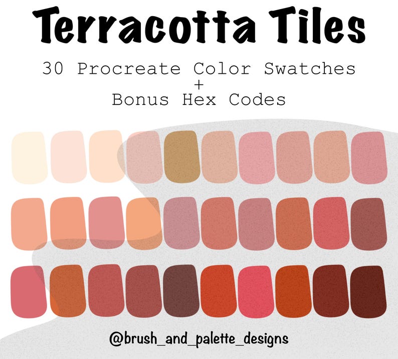Terracotta Tiles Procreate Color Palette: Earthy, Clay, and Rustic ...