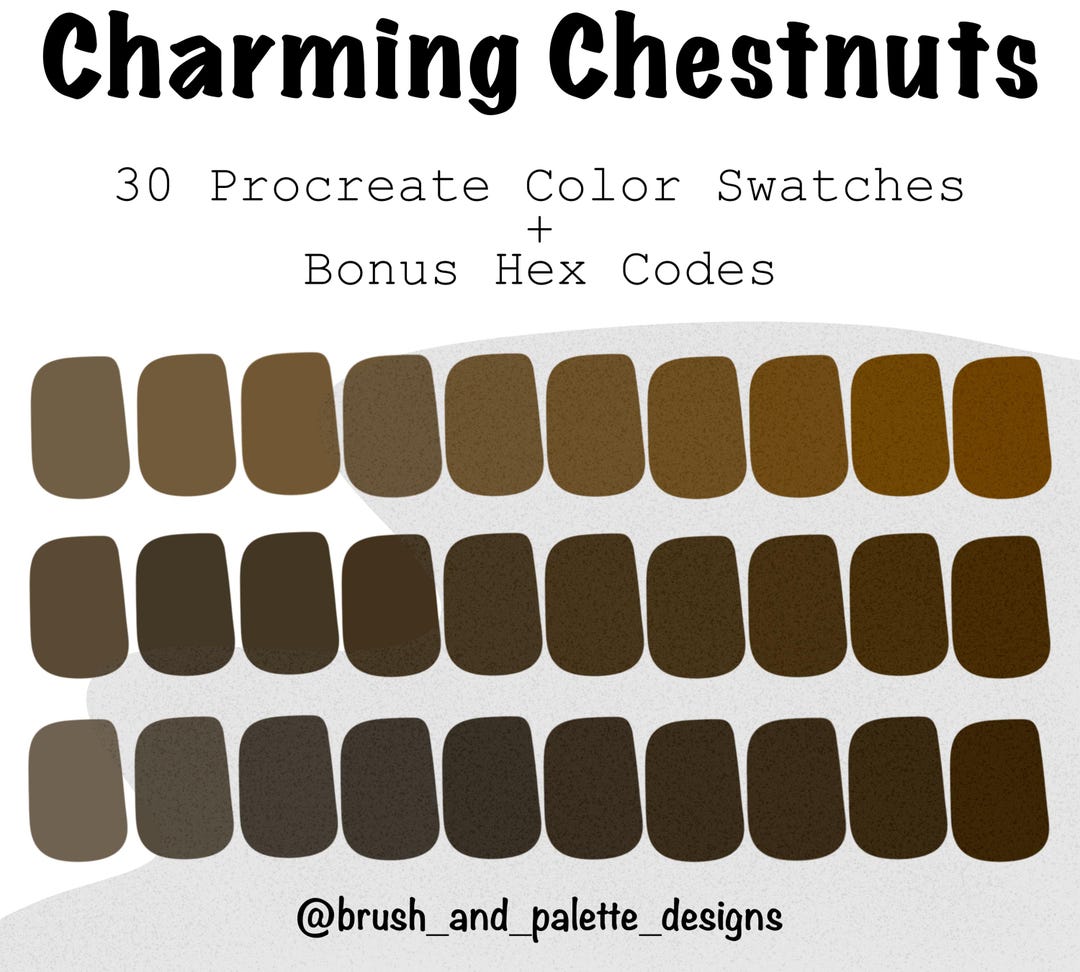 Light Chestnut Color Code Charming Chestnut Procreate Color Palette: Gradient Brown, Tan, and ...