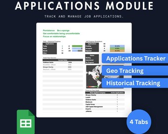 Job Application Tracker Google Sheets | Job Search Spreadsheet Template for Students & Internships