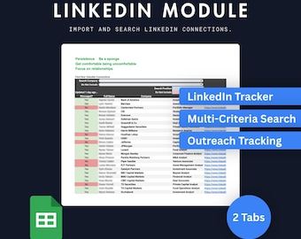 LinkedIn Connections Tracker Google Sheets | Networking CRM Template | Contact Database & Relationship Manager