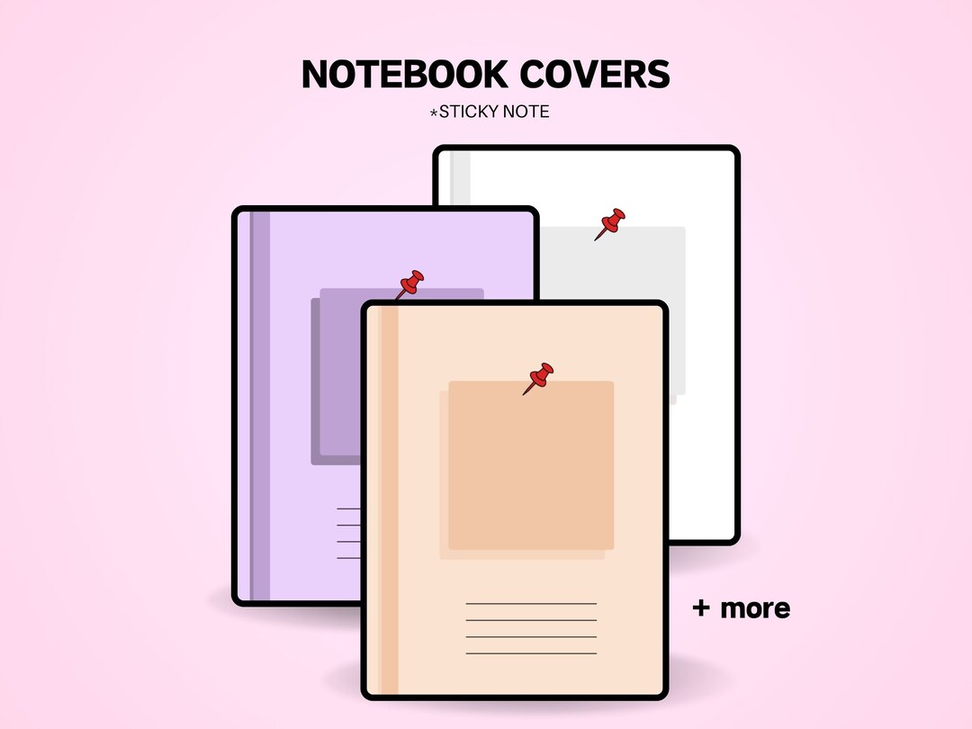 7 Digital Notebook Covers | Pinned Paper Design | 3D Sticky Note Design ...