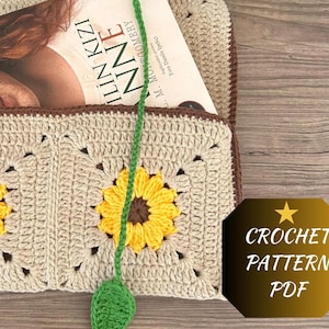 Sunflower Crochet Book Sleeve Pattern: DIY E-Reader Cover (PDF Download)