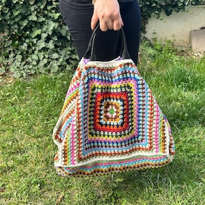 Gift for Mom,Stylish Large Crochet Tote Bag for Weekend Adventures,Large Knit Bag,Large Crochet Tote Bag,Weekend Knitting Bag,Gift for Mom image 5