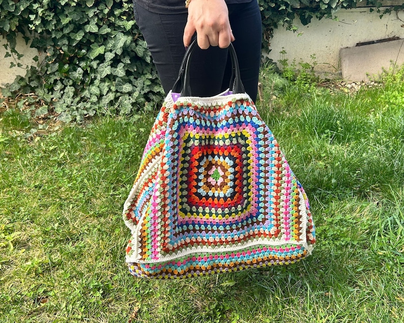 Gift for Mom,Stylish Large Crochet Tote Bag for Weekend Adventures,Large Knit Bag,Large Crochet Tote Bag,Weekend Knitting Bag,Gift for Mom zdjęcie 5