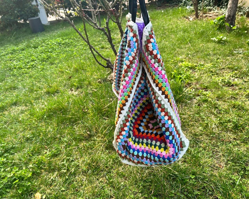 Gift for Mom,Stylish Large Crochet Tote Bag for Weekend Adventures,Large Knit Bag,Large Crochet Tote Bag,Weekend Knitting Bag,Gift for Mom zdjęcie 7