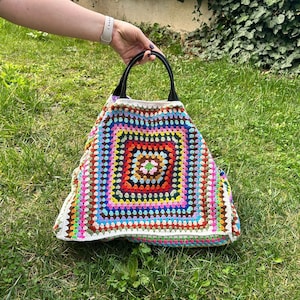 Gift for Mom,Stylish Large Crochet Tote Bag for Weekend Adventures,Large Knit Bag,Large Crochet Tote Bag,Weekend Knitting Bag,Gift for Mom image 9