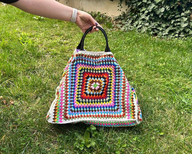 Gift for Mom,Stylish Large Crochet Tote Bag for Weekend Adventures,Large Knit Bag,Large Crochet Tote Bag,Weekend Knitting Bag,Gift for Mom zdjęcie 9