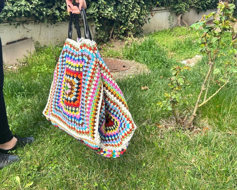 Gift for Mom,Stylish Large Crochet Tote Bag for Weekend Adventures,Large Knit Bag,Large Crochet Tote Bag,Weekend Knitting Bag,Gift for Mom zdjęcie 6