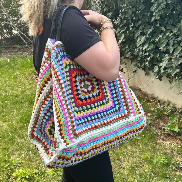 Regalo para mamá, bolso de mano de ganchillo grande y elegante para aventuras de fin de semana, bolso de punto grande, bolso de mano de ganchillo grande, bolso de punto de fin de semana, regalo para mamá