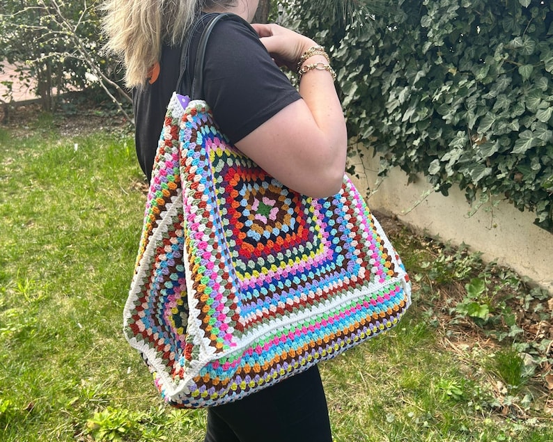 Gift for Mom,Stylish Large Crochet Tote Bag for Weekend Adventures,Large Knit Bag,Large Crochet Tote Bag,Weekend Knitting Bag,Gift for Mom zdjęcie 1