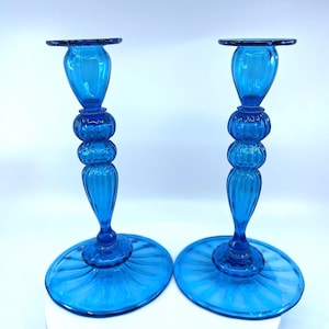 Steuben Glass Candlesticks - Etsy