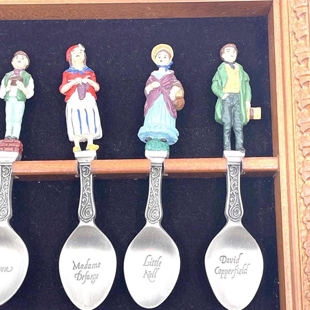 Vintage Franklin Mint Charles Dickens Pewter Spoon Collection