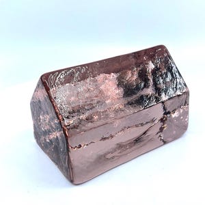 Vtg V. Nason & Co Murano Italy Pink Glass House Prism Paperweight, Handcrafted Italian Glass Art, Collectible Decorative Office Decor Gift