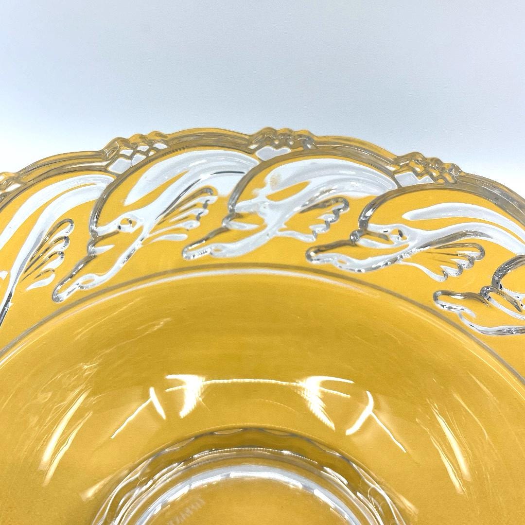 Vintage Tiffany & Co. Crystal Clear Glass Dolphin Bowl,1980