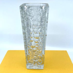 Vintage 1970s Eryka Trzewik Drost Bubble Design Vase for Huta Hortensja, MCM Handcrafted Polish Glass Art Decorative Vase, Unique Home Decor