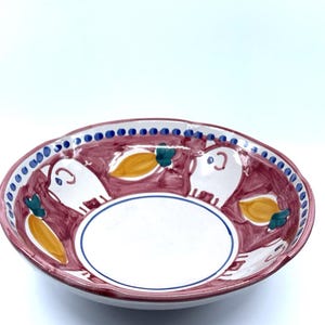 Solimene Vietri &quot;Porco&quot; Pig Bowl, Hand-Painted Italian Ceramic, Campagna Dinnerware, Whimsical Farm Animal Pottery, Vietri Sul Mare, Italy