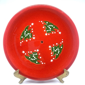 Vintage West German Waechtersbach Dessert Tier Replacement Plate, 10&quot; 1980s MCM Retro Holiday Christmas Tableware &quot;Christmas Tree&quot; Pattern