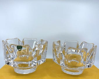 Orrefors Sweden Lars Hellsten Medium Sized 6 Panel Corona Lead