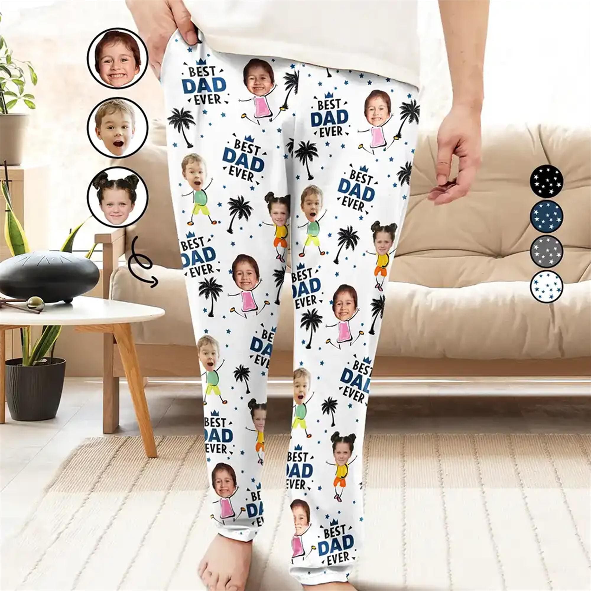 Custom Photo Best Dad Grandpa Ever Personalized Pajama Pants Etsy