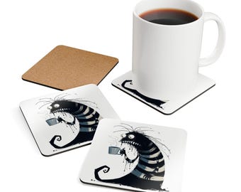 Coffee Monster Coaster Set: Quirky Drinkware, Fun Home Decor