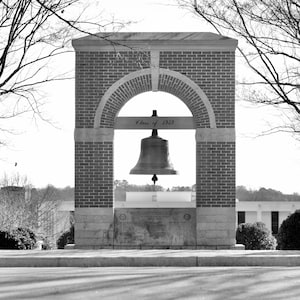 Clemson University Bell Statue Black and White Photography Wall Art