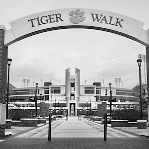 Clemson University Tiger Walk Black and White Photography Wall Art