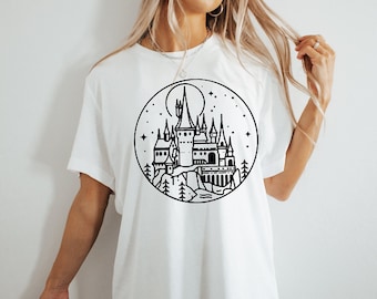 Magic Wizard Castle, black print, book lover, literature, bookish t-shirt