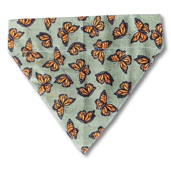 Custom Dog Bandana, Butterfly Design Personalized Text Puppy Pet Bandana, Pet Accessories, Dog Owner Presents
