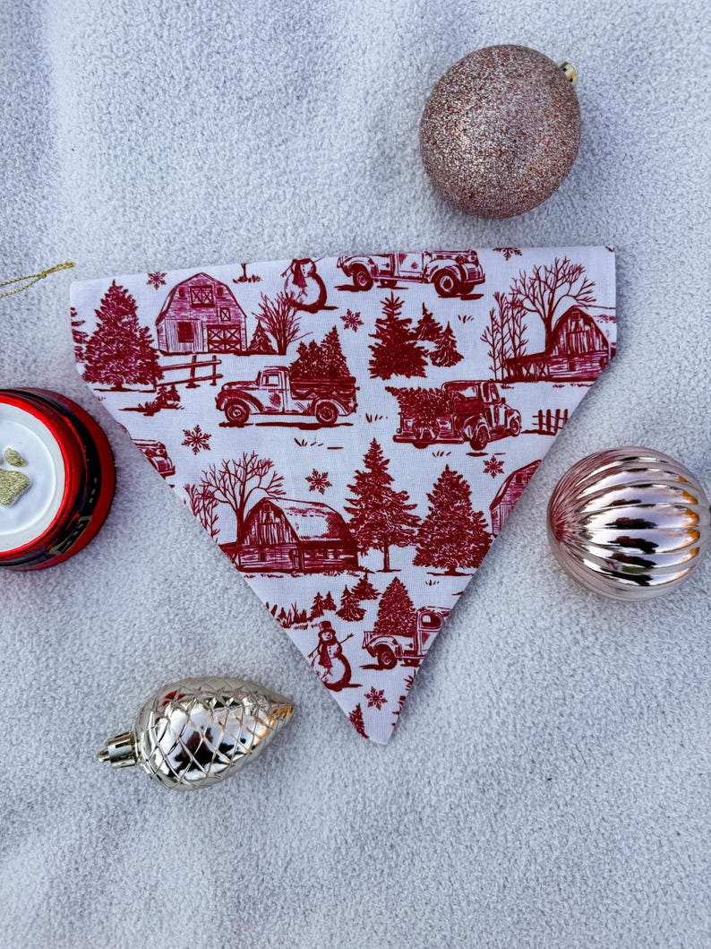 Custom Dog Bandana, Christmas Scene Design, Christmas Design