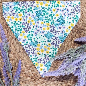 Custom Dog Bandana, Multi Floral Print Design, Personalized Text Puppy Pet Bandana, Pet Accessories, Dog Owner Presents, Gift for dog mom