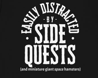 KIDS Easily Distracted by Side Quests and Miniature Giant Space Hamsters Youth Midweight Tee (Dungeons & Dragons, DnD, RPG)
