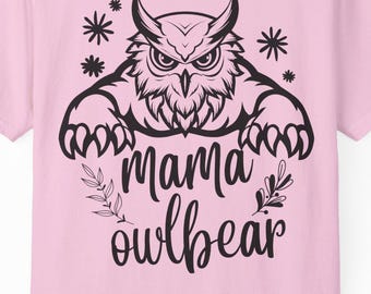 Mama Owlbear Unisex Garment-Dyed T-shirt (DnD, D&D, Dungeons and Dragons)