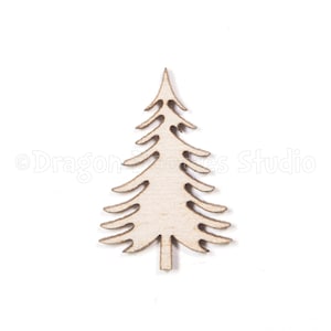 May include: A wooden cutout of a Christmas tree, painted in a light brown color. The tree is isolated on a white background.