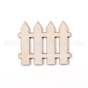 Fence Shape Blank Unfinished Wooden, Fence Decor Sign Blank Laser Cutout, DIY Kits Craft Supply, Unpainted Party Decoration, Bulk Wholesale