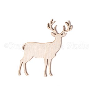 Deer Shape Unfinished Wooden, Wildlife Buck Deer Shape Blank Laser Cutout Wood Decor, DIY Kits Craft Supply, Party Decoration Background