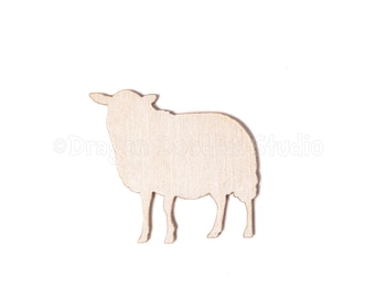 Forme de mouton en bois brut, moutons découpés au laser, animaux de la ferme, kits de bricolage, décoration de table