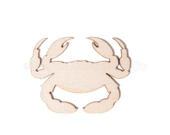 Crab Shape Unfinished Wooden, Sea Crab Blank Laser Cutout Wood Decor, DIY Kits Craft Supply, Crab Shape Name Tag, Custom Laser tag Magnet