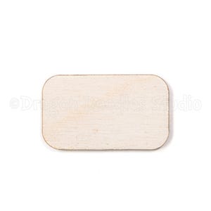 Abgerundete Rechteckform unfertiges Holz, Rechteck Blank Laser Ausschnitt Holz Dekor, DIY Kits Bastelbedarf, Hintergrund Tischdekoration